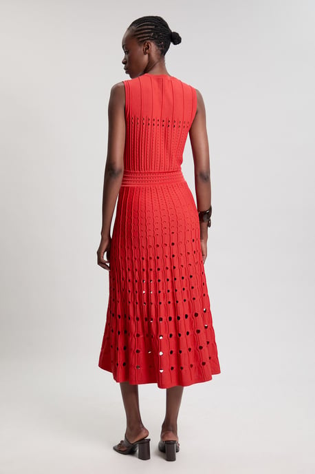 Petite Knit Stitch Detail Sleeveless Midi Dress - Image 4