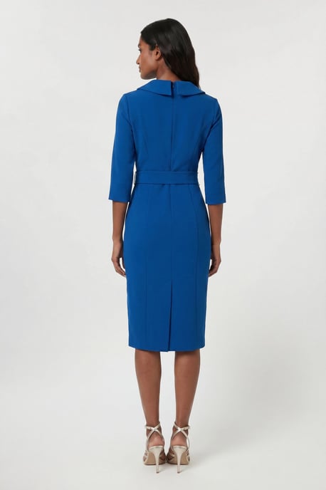 Tailored Roll Neck Pencil Midi Dress - Image 3