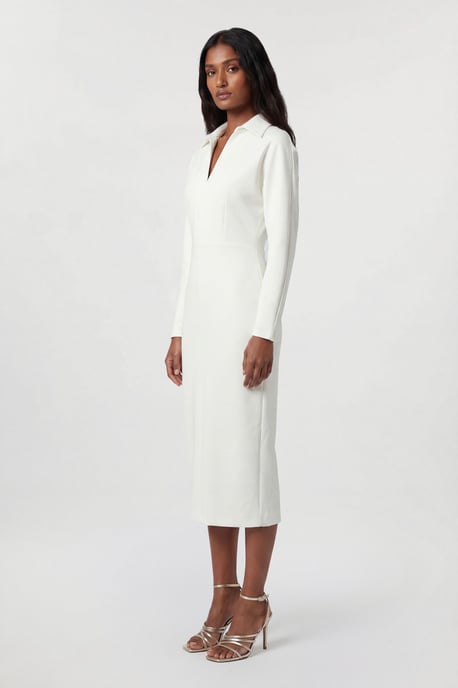 Tailored Collared Long Sleeve Midi Dress - Image 1