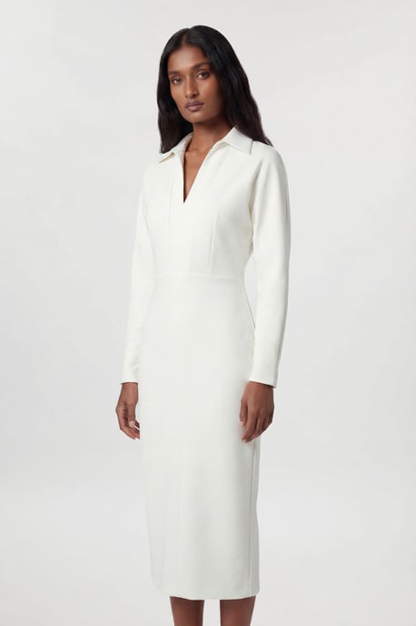 Tailored Collared Long Sleeve Midi Dress - Image 2