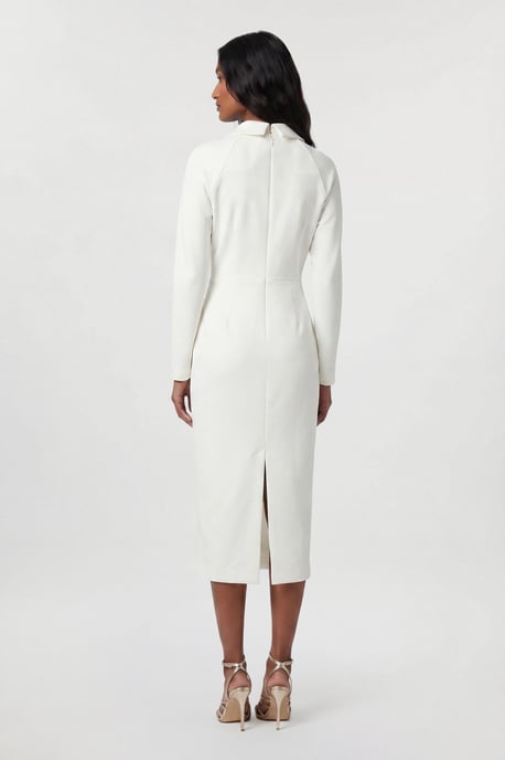 Tailored Collared Long Sleeve Midi Dress - Image 3