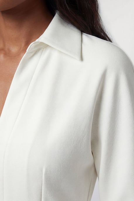 Tailored Collared Long Sleeve Midi Dress - Image 4