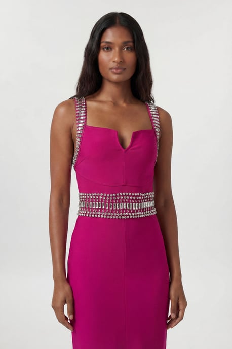 Bandage Figure Form Knit Embellished Maxi Dress - Image 2