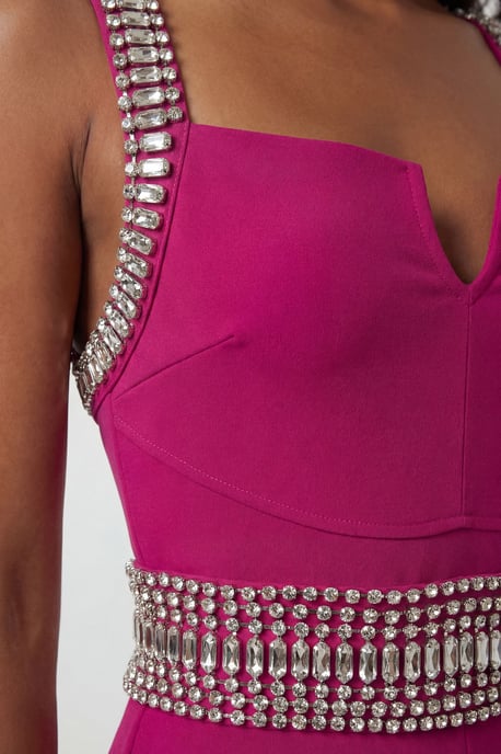 Bandage Figure Form Knit Embellished Maxi Dress - Image 4