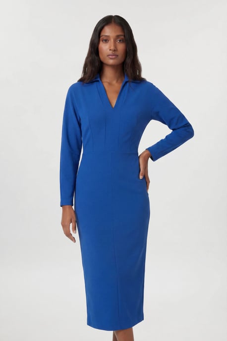 Tailored Collared Long Sleeve Midi Dress - Image 2