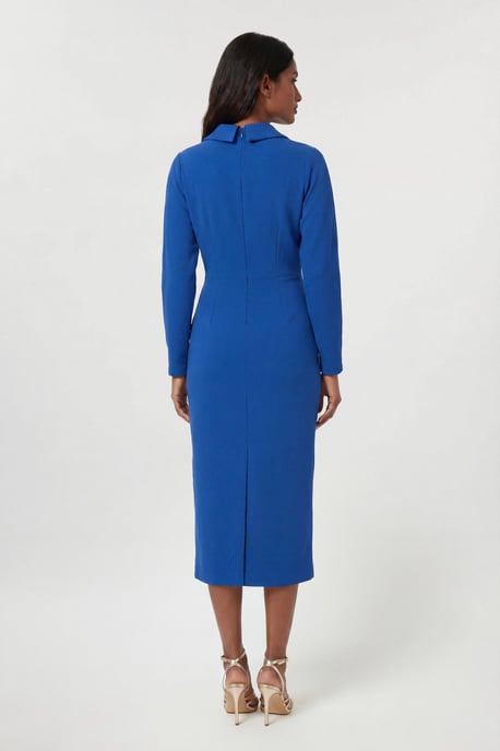 Tailored Collared Long Sleeve Midi Dress - Image 3