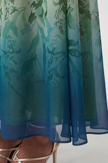 Petite Embellished Ombre Floral Pleated Woven Bandeau Maxi Dress - Image 4