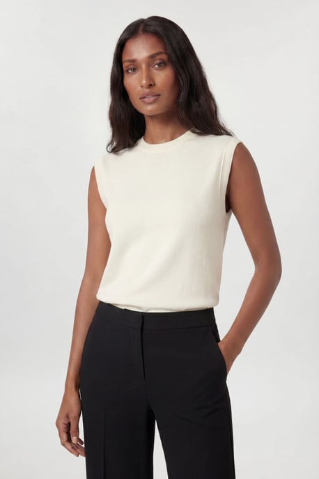 Compact Stretch Tailored Wide Leg Trouser - Image 4