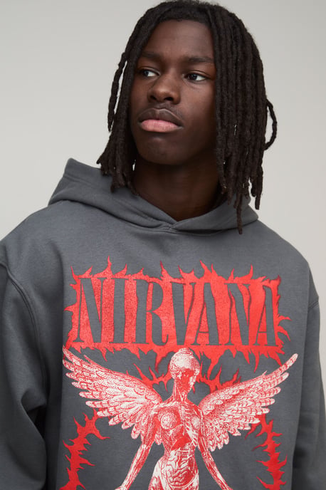 Oversized Nirvana License Printed Hoodie - Image 3