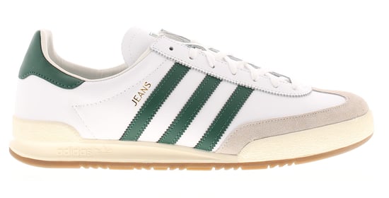Adidas Originals Mens Trainers Lace Up Jeans Leather 3 Stripe White Green - Image 2