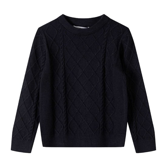 Minoti Jongens Sweatshirt met Kabelgebreide Ronde Hals (Blauw) - Image 1