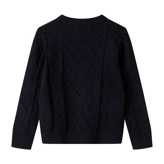 Minoti Jongens Sweatshirt met Kabelgebreide Ronde Hals (Blauw) - Image 2