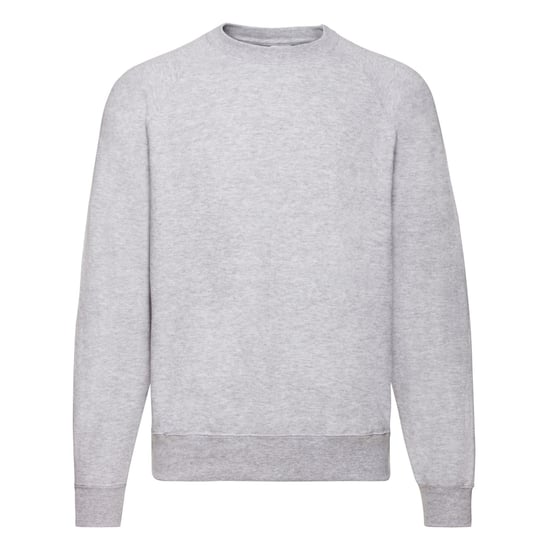 Fruit of the Loom Mens Classic Plain Raglan Sweatshirt (Heather Grey) - Image 1