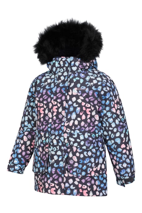 'Ranger' Printed Kids Parka Jacket Water Resistant Warm Cosy Coat Navy - Image 5