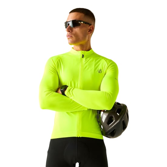 Dare 2B Heren Lightning fietstrui met lange mouwen (Fluro Geel) - Image 4