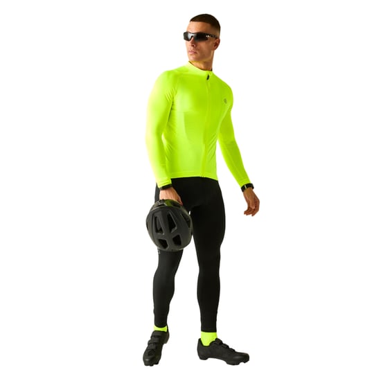 Dare 2B Heren Lightning fietstrui met lange mouwen (Fluro Geel) - Image 5