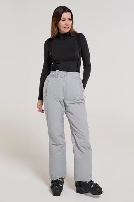 'Moon' Women's Ski Pants Warm Insulated Snow Proof Elastic Waist Winter Trouser Grey - Image 1