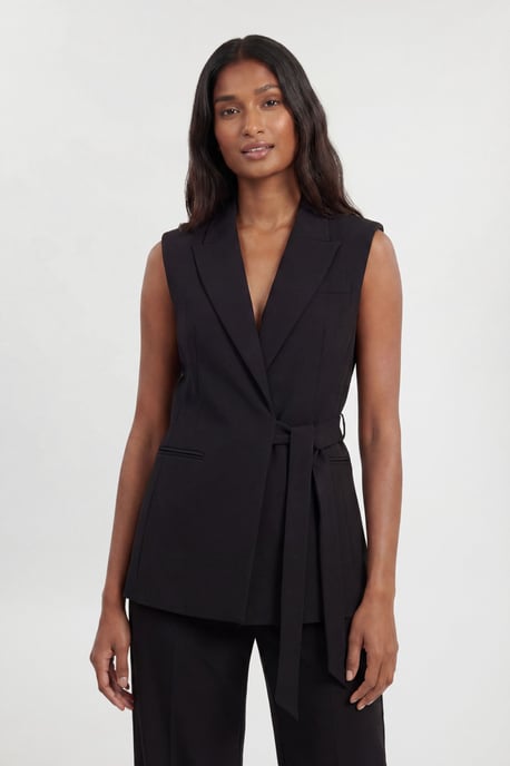 Compact Stretch Tailored Tie Front Waistcoat - Image 2