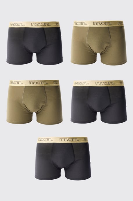 5 Pack Man Gold Waistband Boxers - Image 1