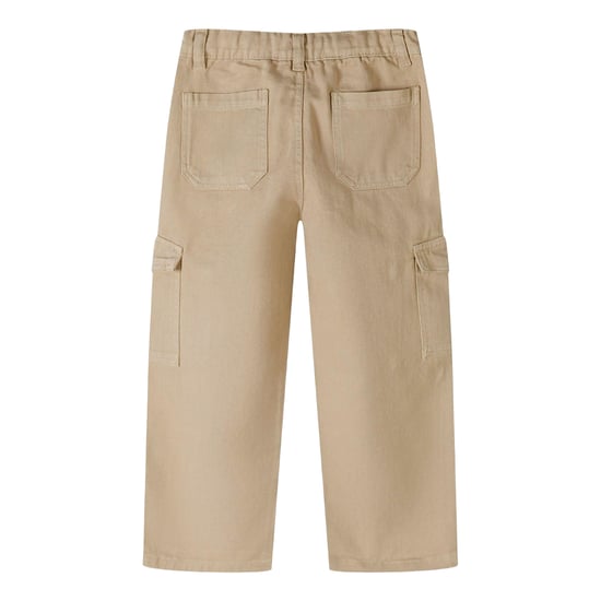 Minoti Effen wijde pijp combatbroek voor meisjes (Lichtbruin) - Image 2