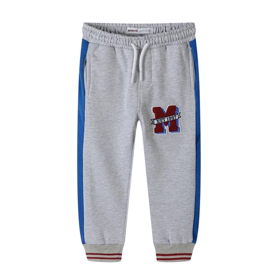 Minoti Jongens Fleece Strepen Joggingbroek (Grijs) - Image 1