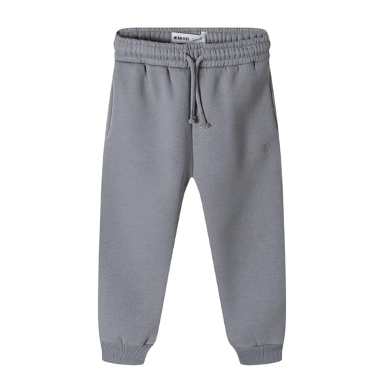 Minoti Meisjes Fleece Joggingbroek met Geborduurd Motief (Grijs) - Image 1