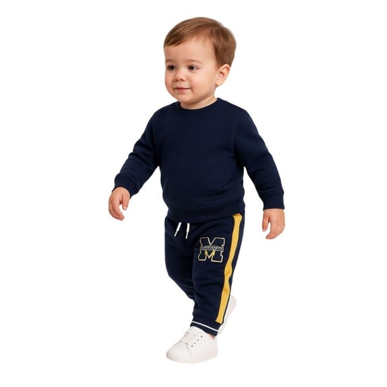 Minoti Jongens Fleece Gestreepte Joggingbroek (Blauw) - Image 4