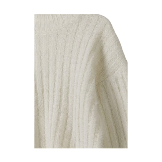 Minoti Meisjes Fluffy Gebreid Sweatshirt met Hoge Hals (Wit) - Image 3