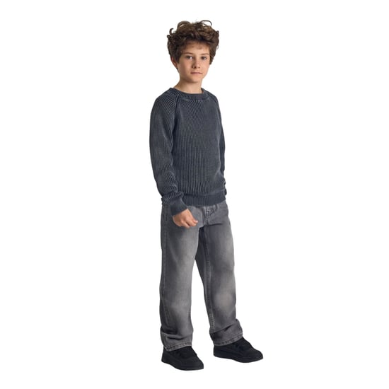 Minoti Effen jongens Denim Baggy Jeans (Grijs) - Image 4