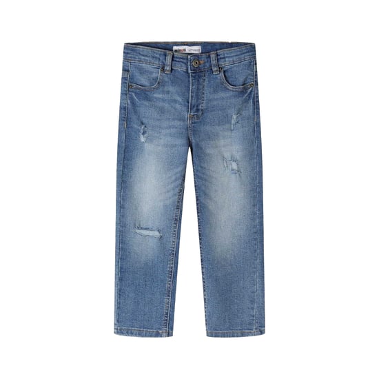 Minoti Rechte jongensspijkerbroek met gescheurde pijpen (Blauw) - Image 1