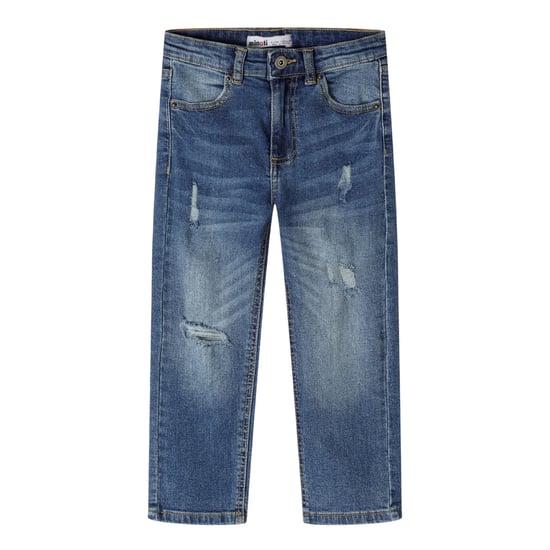 Minoti Rechte jongensspijkerbroek met gescheurde pijpen (Blauw) - Image 1