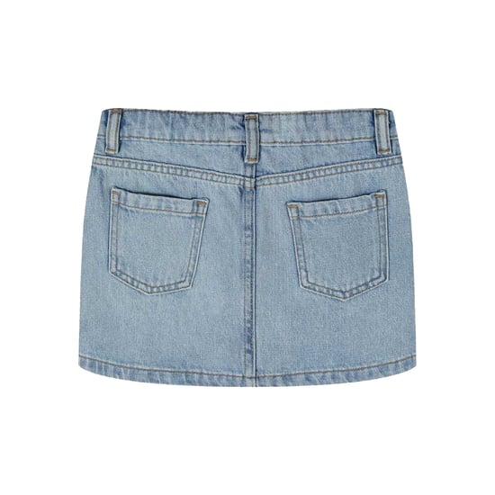 Minoti Effen denim rok met knoopsluiting voor meisjes (Blauw) - Image 2