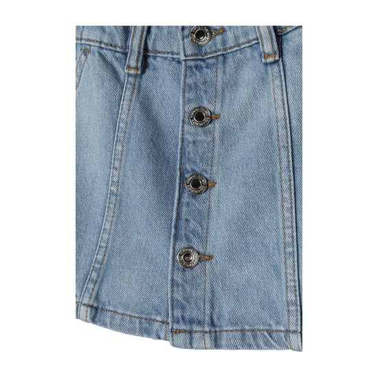 Minoti Effen denim rok met knoopsluiting voor meisjes (Blauw) - Image 3