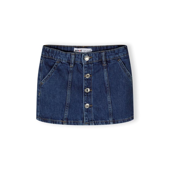 Minoti Effen denim rok met knoopsluiting voor meisjes (Marine) - Image 2