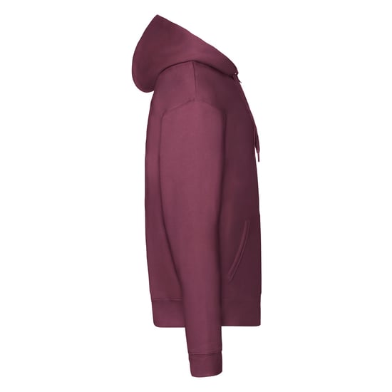 Fruit of the Loom Premium Hoodie med full dragkedja för herrar (Bourgogne) - Image 3