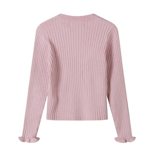 Minoti Effen geribd meisjes Sweatshirt met lange mouwen (Roze) - Image 2