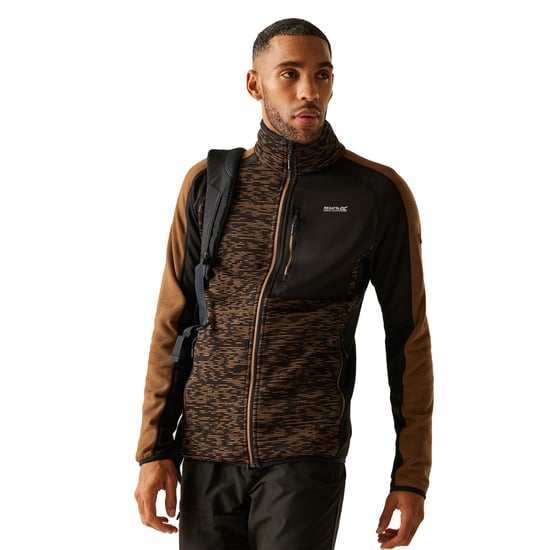 Regatta Heren Oakar Fleece Top (Notenbruin/Zwart) - Image 1