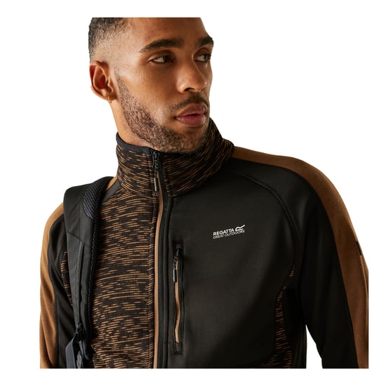 Regatta Heren Oakar Fleece Top (Notenbruin/Zwart) - Image 3