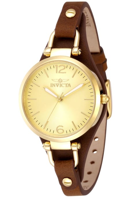 Invicta Wildflower 49589 Dameshorloge - Quartz Uurwerk - Roestvrij Staal met Gouden Wijzerplaat - 32 mm - Image 1