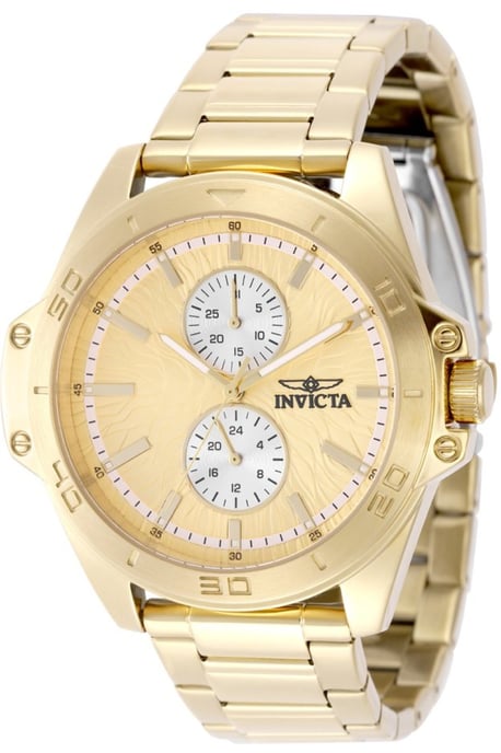 INVICTA Speedway 50355 Herenhorloge - Quartz Uurwerk - Roestvrij Staal met Gouden Wijzerplaat - 44 mm - Image 1
