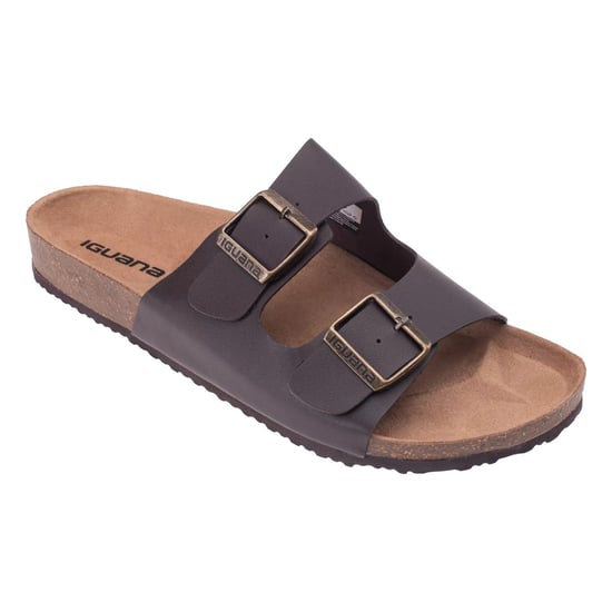 Iguana Heren Frisso Leren Sliders (Bruin/zwart) - Image 3