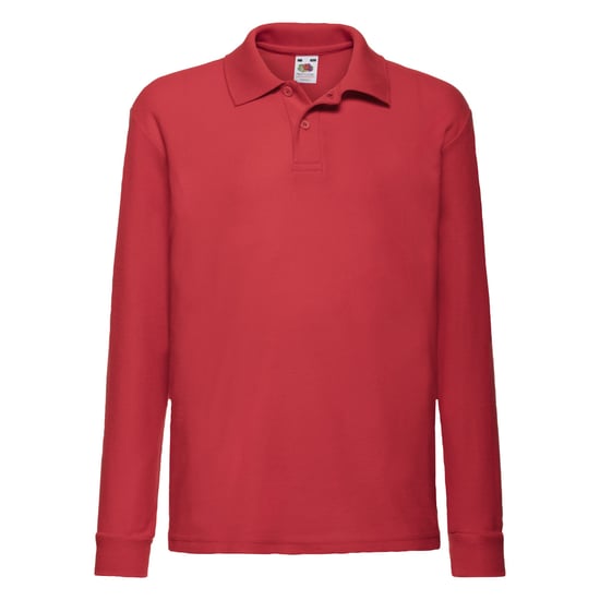 Fruit of the Loom Polo shirt met lange mouwen voor kinderen/Kinderen (Rood) - Image 1