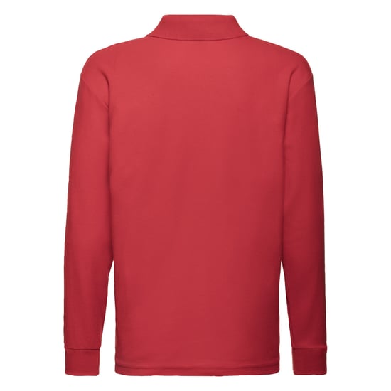 Fruit of the Loom Polo shirt met lange mouwen voor kinderen/Kinderen (Rood) - Image 2