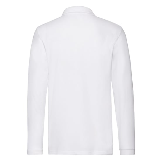 Fruit Of The Loom Mens Premium Plain Long-Sleeved Polo Shirt (White) - Image 2
