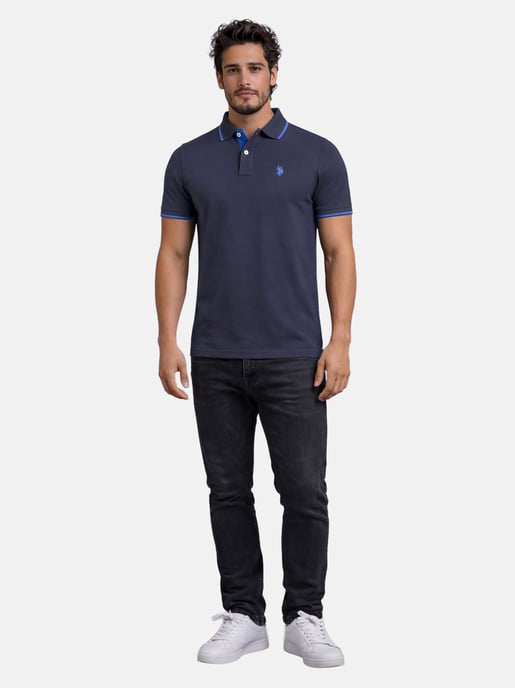 U.S. Polo Assn. heren poloshirt van katoen met contrastdetails - Image 4