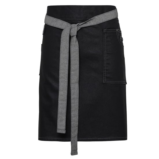 Premier Division Gewaxt Denim Taille Schort (Zwarte denim) - Image 1