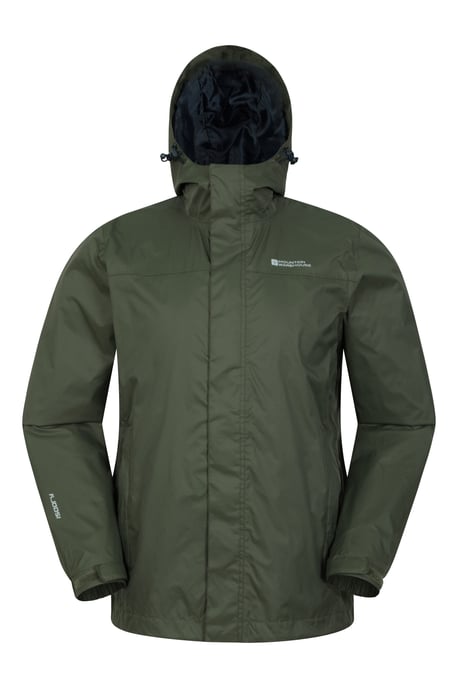 'Torrent' Men's Rain Jacket with Zipped Pockets Waterproof Adjustable Hem Forest Green - Image 1