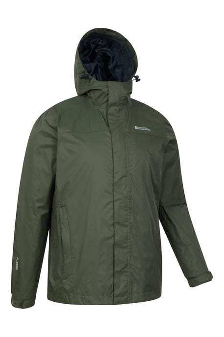 'Torrent' Men's Rain Jacket with Zipped Pockets Waterproof Adjustable Hem Forest Green - Image 2