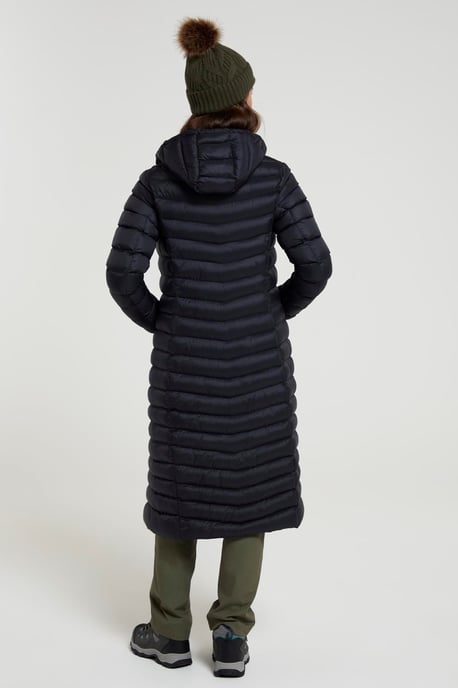 'Florence' Women's Extra Long Padded Jacket Water Resistant Winter Coat Black - Image 3