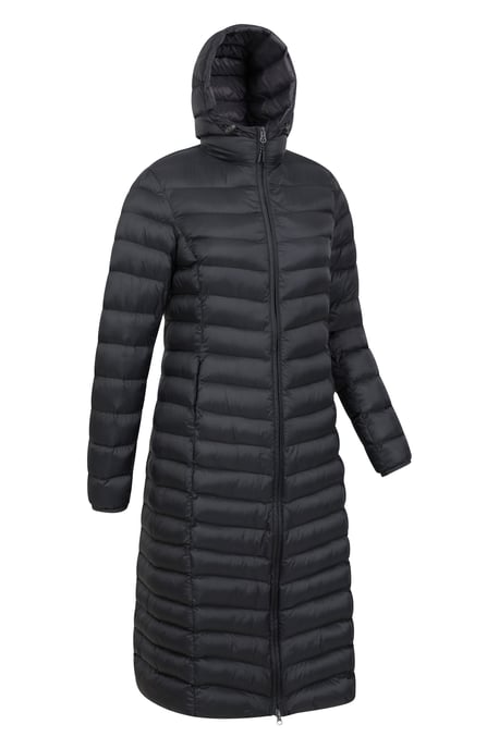 'Florence' Women's Extra Long Padded Jacket Water Resistant Winter Coat Black - Image 6